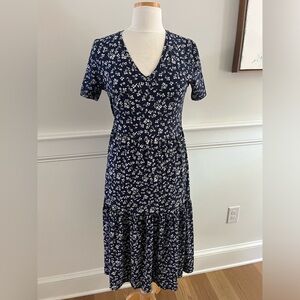 J.crew navy floral A line maxi dress with tags